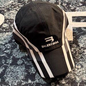 Balenciaga Black Cap with White Accents